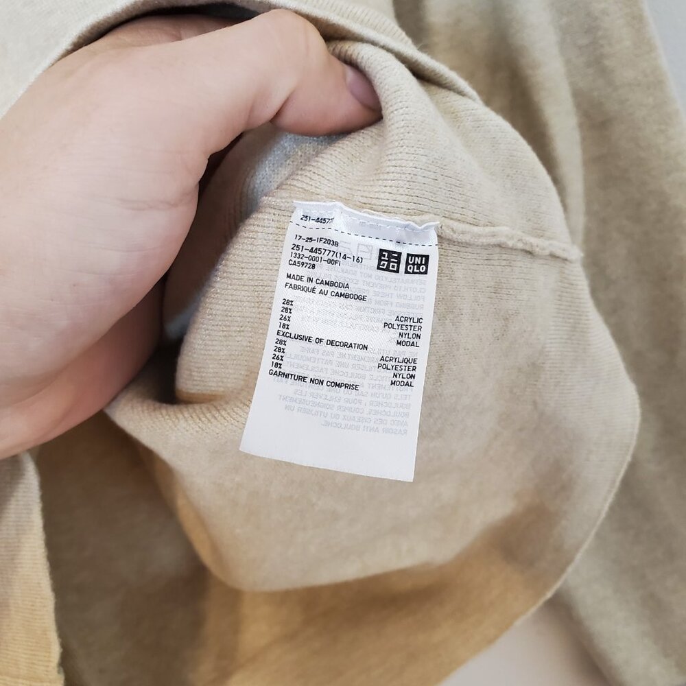 Uniqlo x JW Anderson knit polo sweater tan size M - Picture 6 of 6